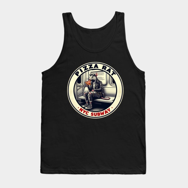 Pizza Rat New York Subway NYC Subway Train Tank Top by Nysa Design